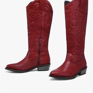 Women's Red Heeled Boots